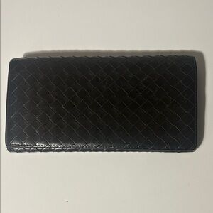 Bottega Veneta Chocolate Brown Woven Leather Wallet